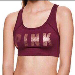 PINK Victoria's Secret Maroon Sports Bra